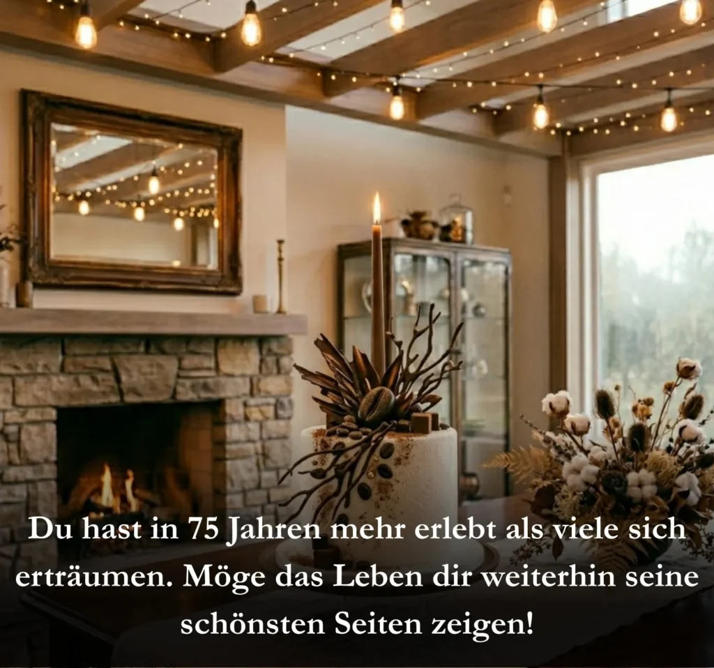 Du hast in 75 Jahren mehr erlebt als viele sich erträumen. Möge das Leben dir weiterhin seine schönsten Seiten zeigen!