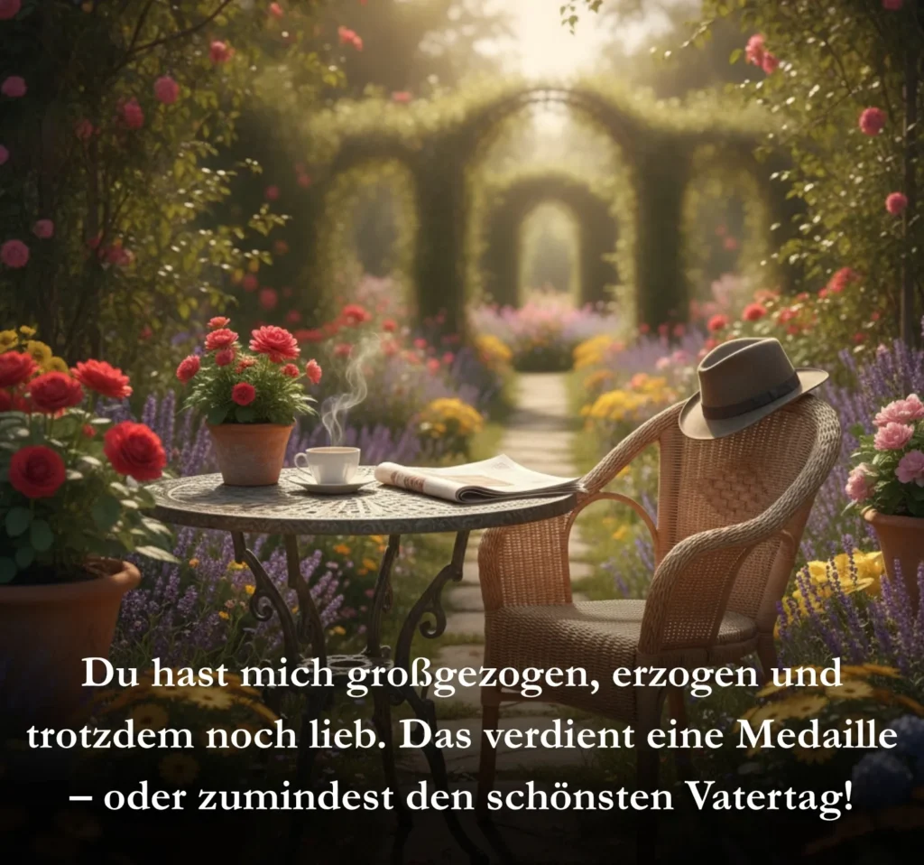 Du hast mich großgezogen, erzogen und trotzdem noch lieb. Das verdient eine Medaille – oder zumindest den schönsten Vatertag!