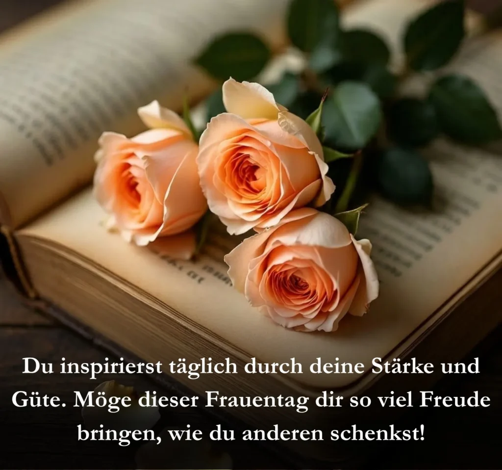 Du inspirierst täglich durch deine Stärke und Güte. Möge dieser Frauentag dir so viel Freude bringen, wie du anderen schenkst!