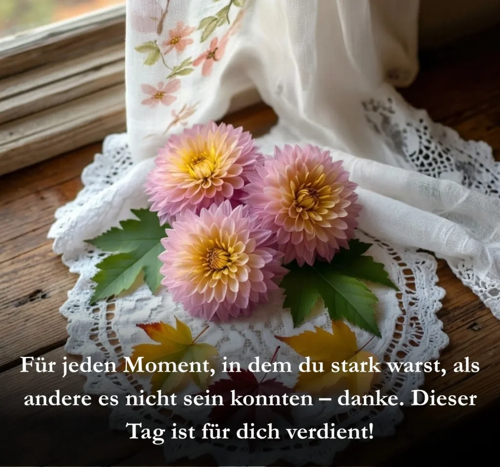 Für jeden Moment, in dem du stark warst, als andere es nicht sein konnten – danke. Dieser Tag ist für dich verdient!