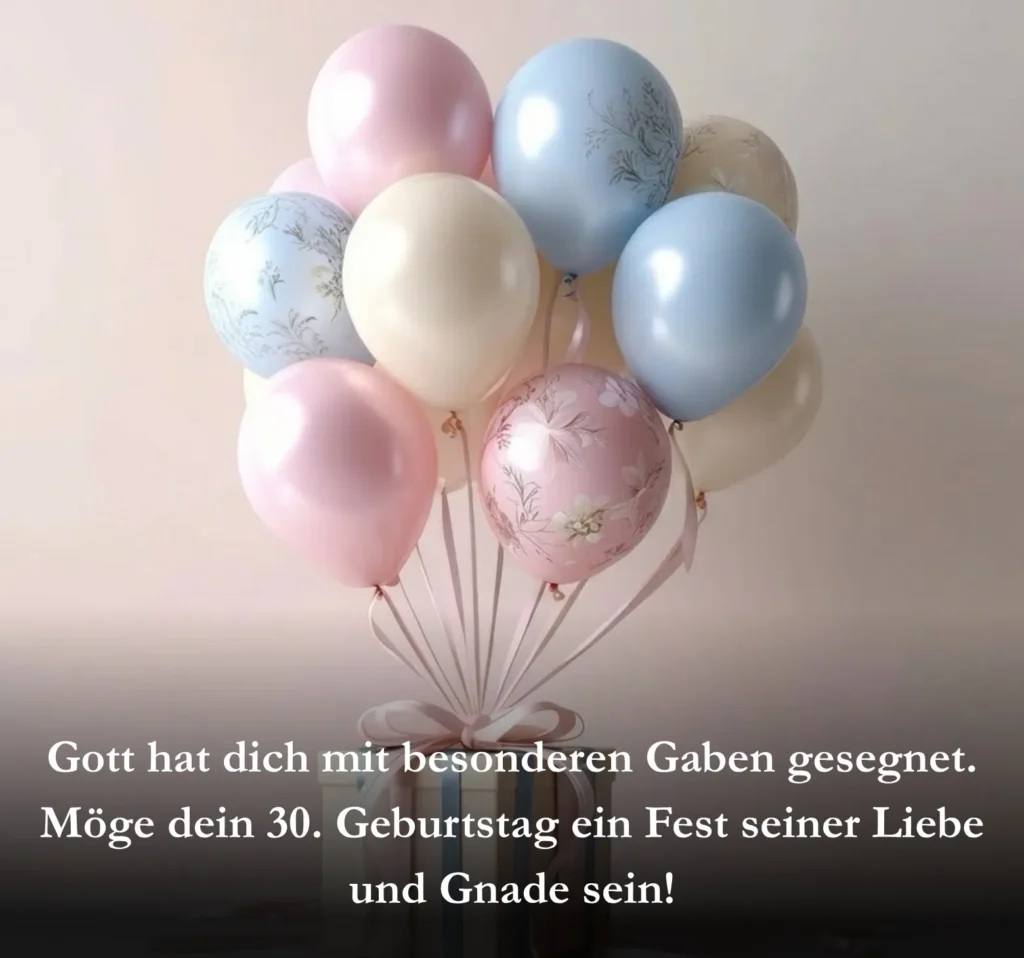 Gott hat dich mit besonderen Gaben gesegnet. Möge dein 30. Geburtstag ein Fest seiner Liebe und Gnade sein!