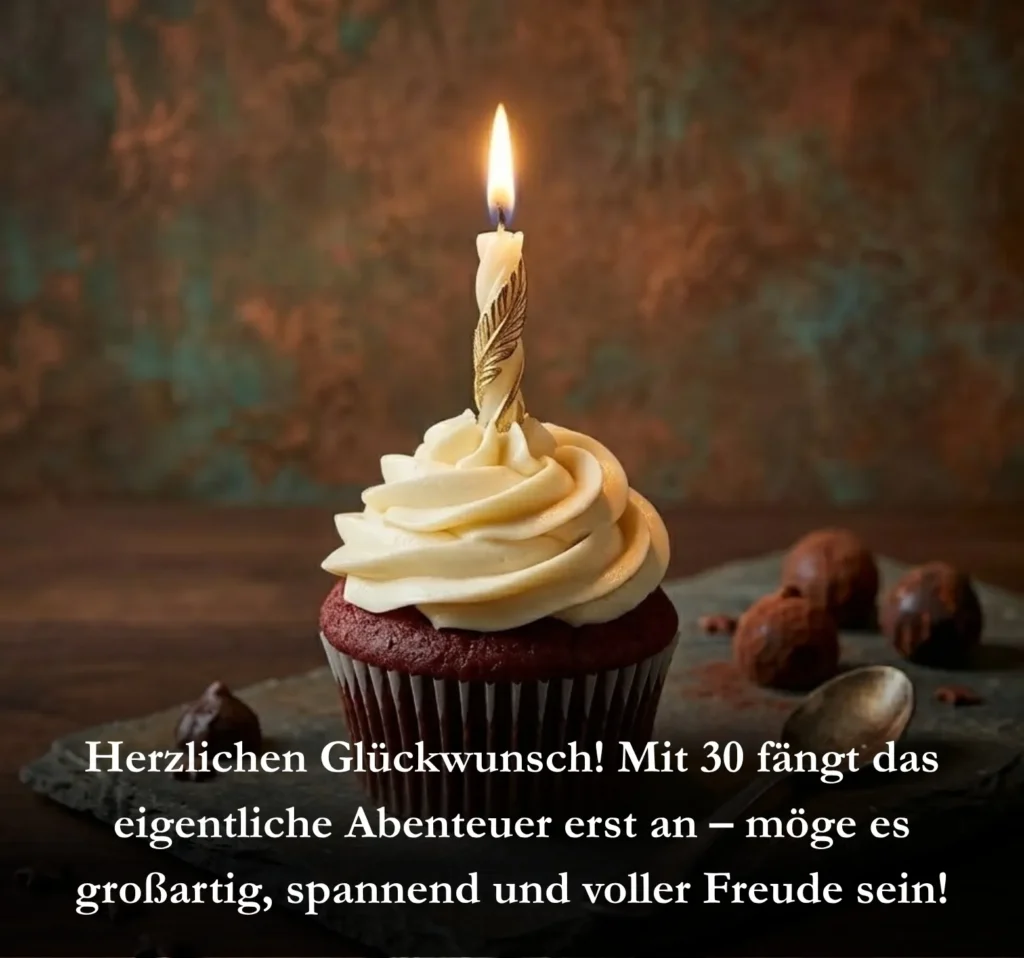 Herzlichen Glückwunsch! Mit 30 fängt das eigentliche Abenteuer erst an – möge es großartig, spannend und voller Freude sein!