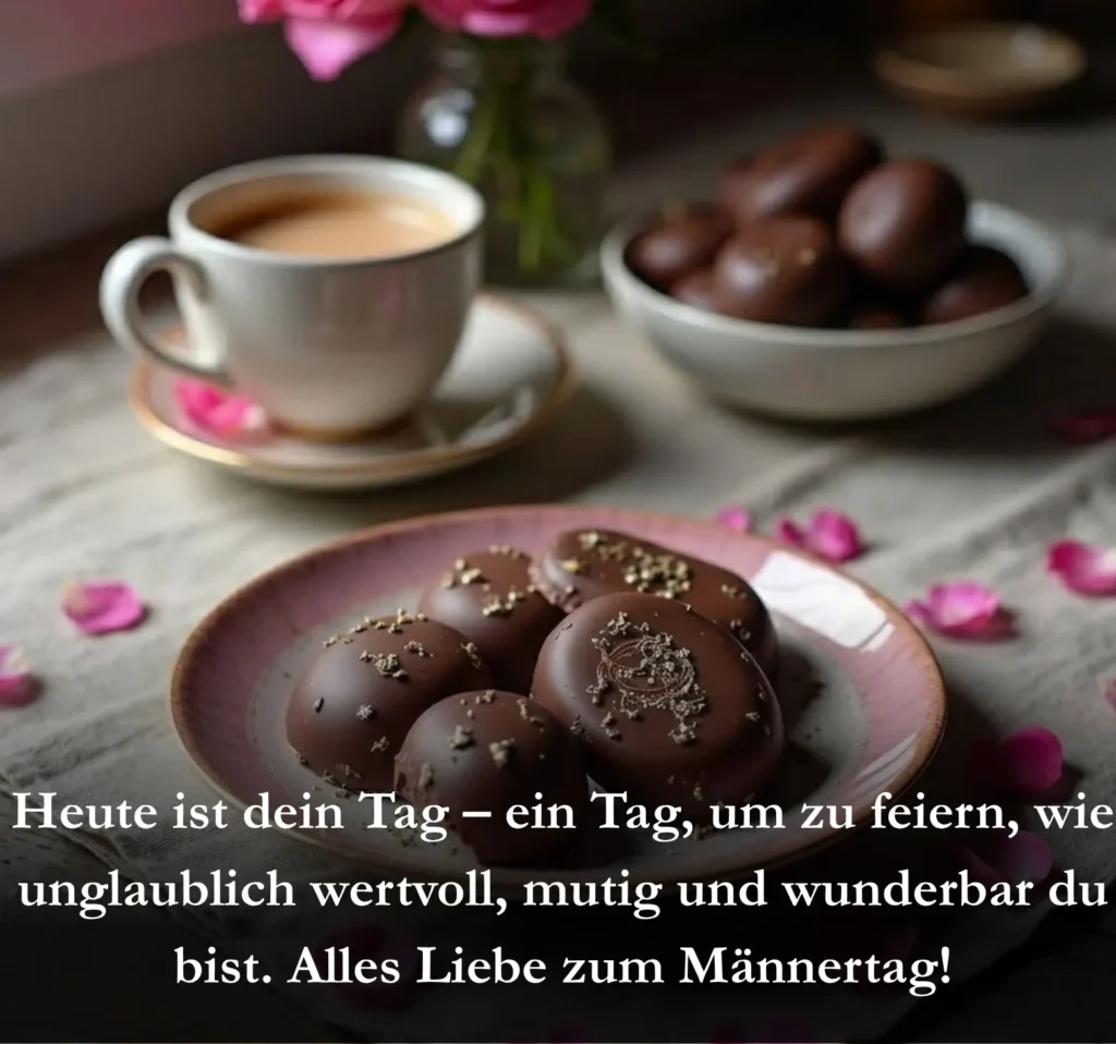 Heute ist dein Tag – ein Tag, um zu feiern, wie unglaublich wertvoll, mutig und wunderbar du bist. Alles Liebe zum Männertag!