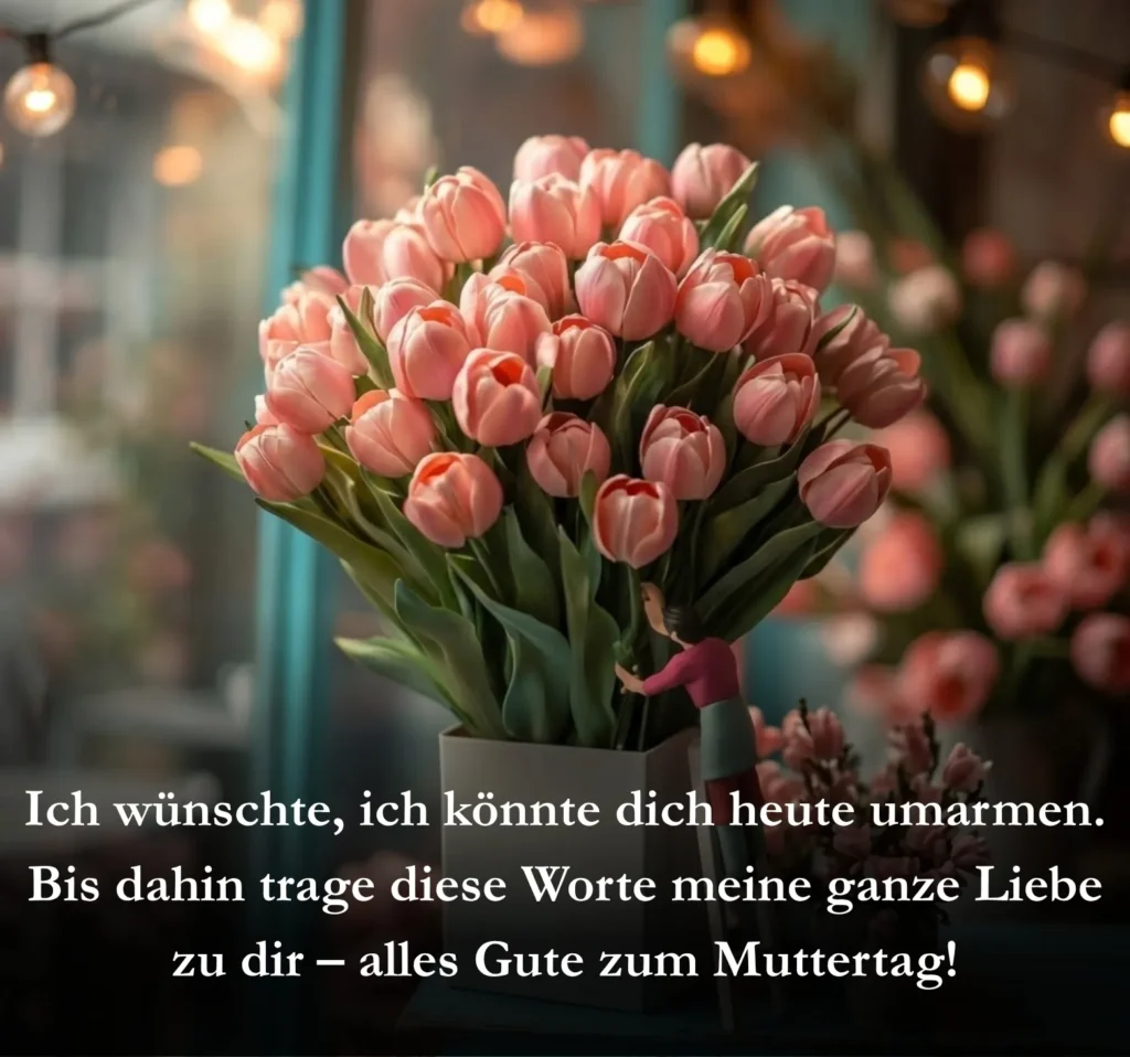 Ich wünschte, ich könnte dich heute umarmen. Bis dahin trage diese Worte meine ganze Liebe zu dir – alles Gute zum Muttertag!