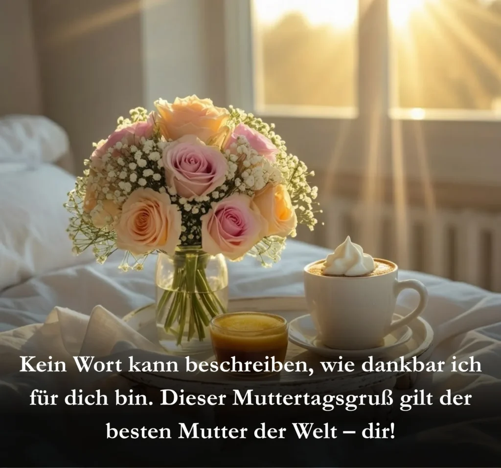 Kein Wort kann beschreiben, wie dankbar ich für dich bin. Dieser Muttertagsgruß gilt der besten Mutter der Welt – dir!