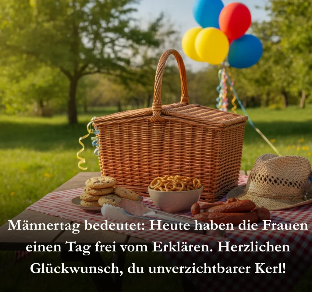 Männertag bedeutet: Heute haben die Frauen einen Tag frei vom Erklären. Herzlichen Glückwunsch, du unverzichtbarer Kerl!