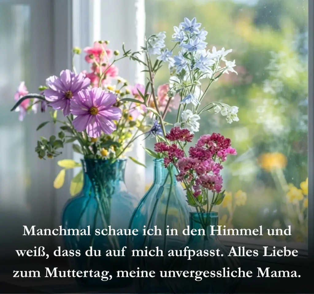 Manchmal schaue ich in den Himmel und weiß, dass du auf mich aufpasst. Alles Liebe zum Muttertag, meine unvergessliche Mama.