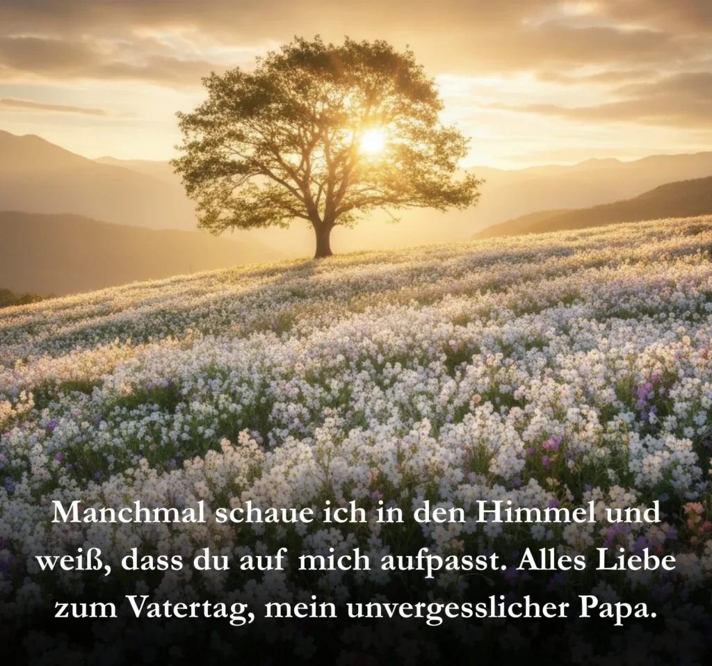 Manchmal schaue ich in den Himmel und weiß, dass du auf mich aufpasst. Alles Liebe zum Vatertag, mein unvergesslicher Papa.