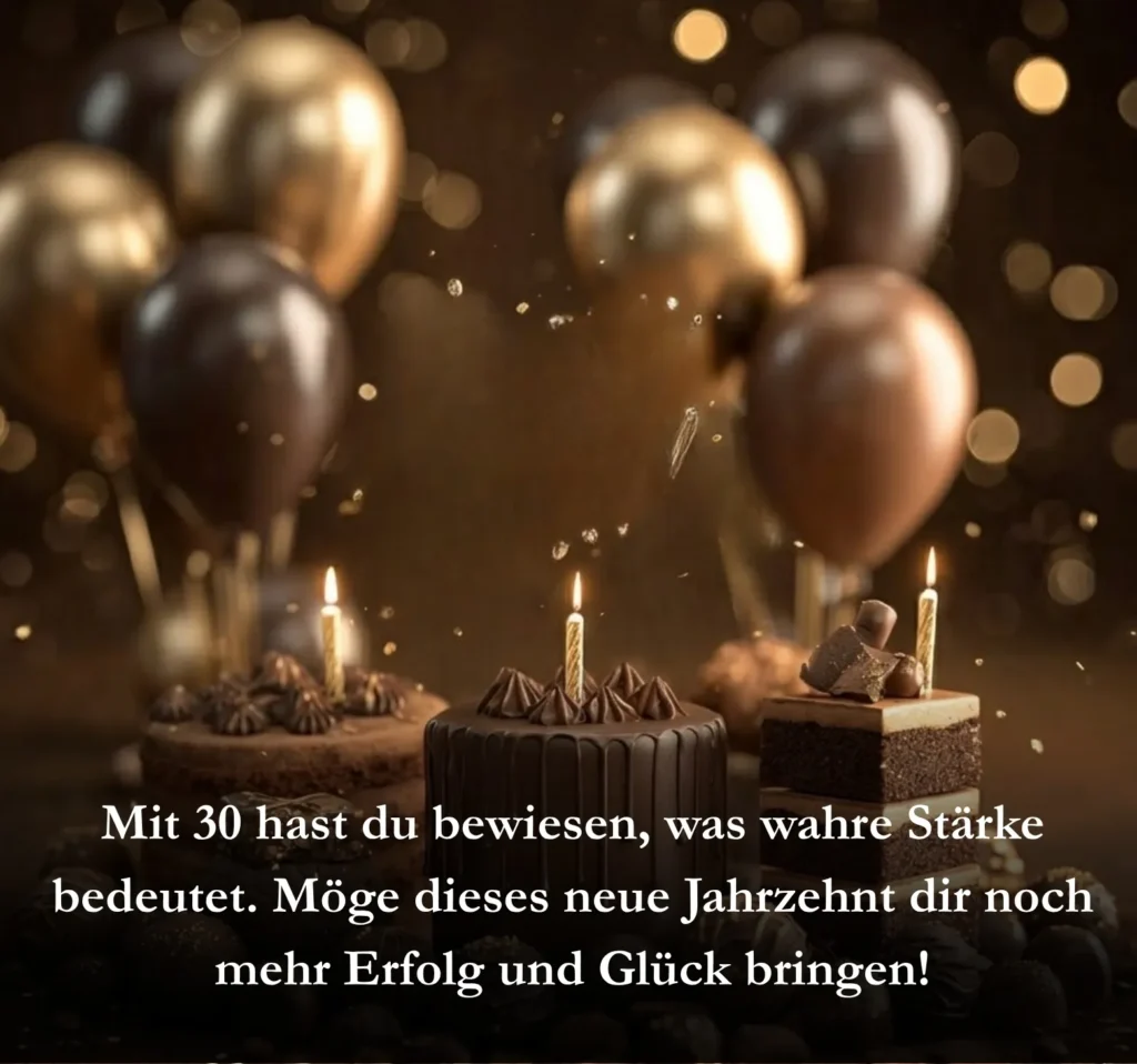 Mit 30 hast du bewiesen, was wahre Stärke bedeutet. Möge dieses neue Jahrzehnt dir noch mehr Erfolg und Glück bringen!