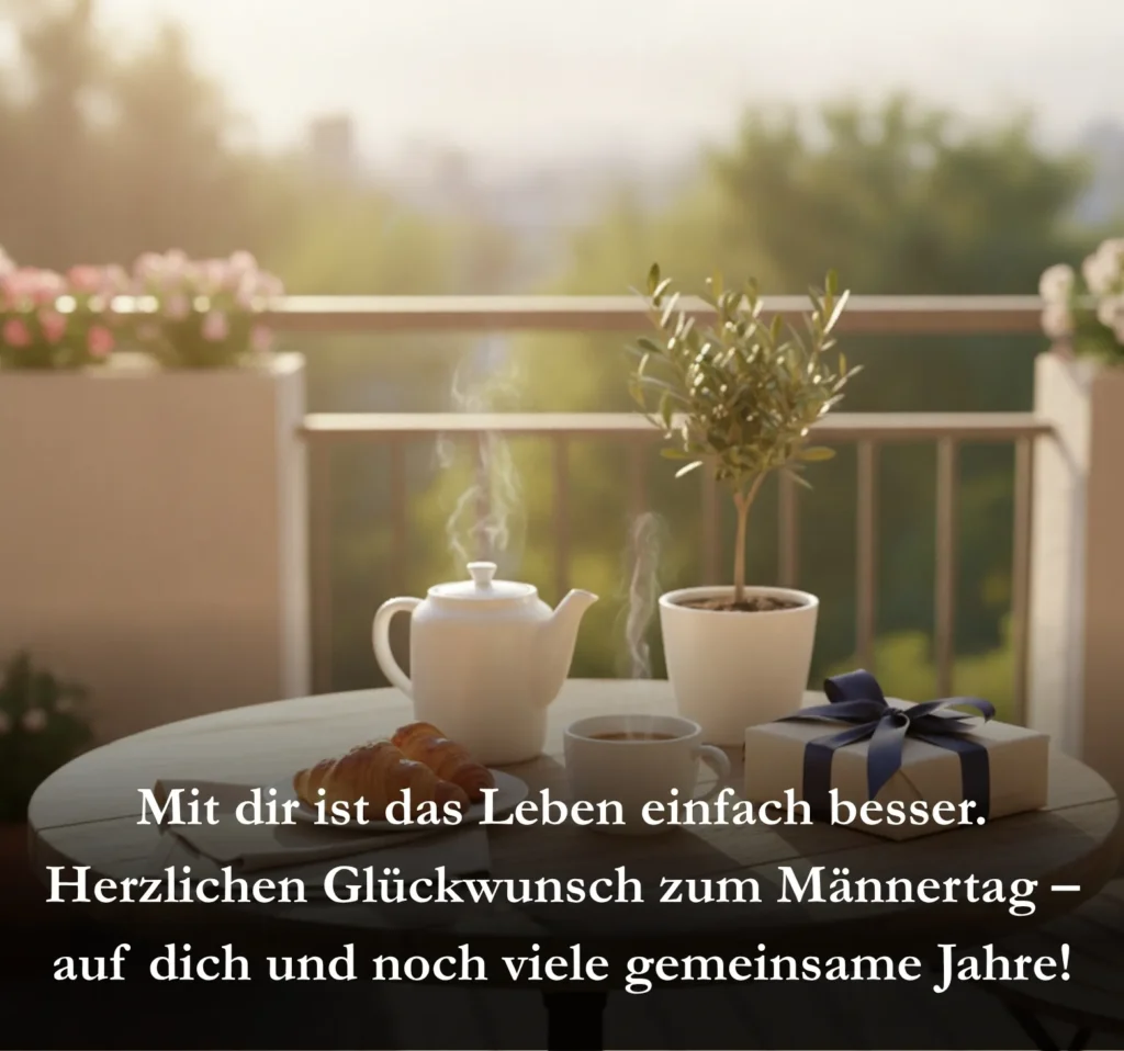 Mit dir ist das Leben einfach besser. Herzlichen Glückwunsch zum Männertag – auf dich und noch viele gemeinsame Jahre!