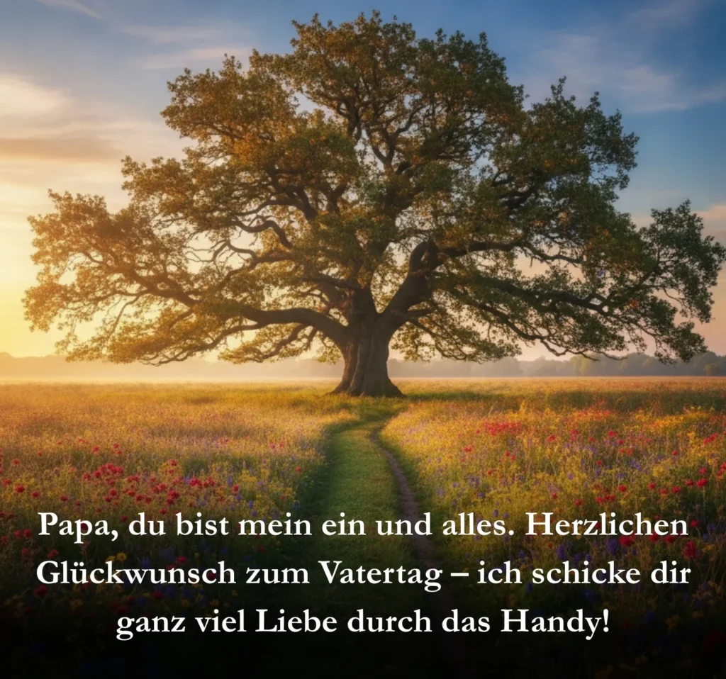 Papa, du bist mein ein und alles. Herzlichen Glückwunsch zum Vatertag – ich schicke dir ganz viel Liebe durch das Handy!