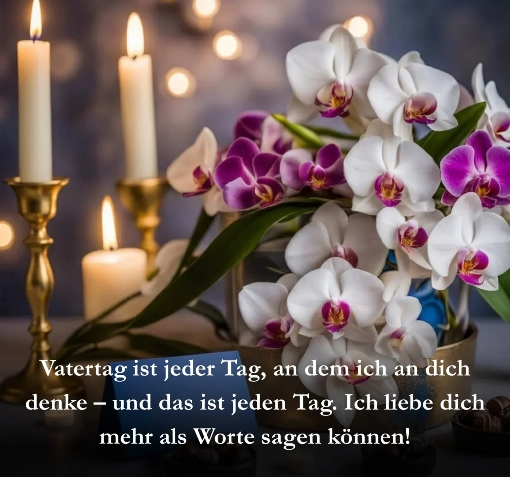 Vatertag ist jeder Tag, an dem ich an dich denke – und das ist jeden Tag. Ich liebe dich mehr als Worte sagen können!